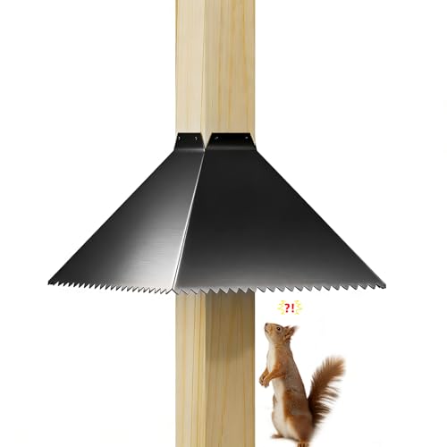 MIXXIDEA Metal Squirrel Baffle for Bird Feeder Pole Pole Mount Bird House Guard Squirrel Baffle for 4x4 Post (Black)