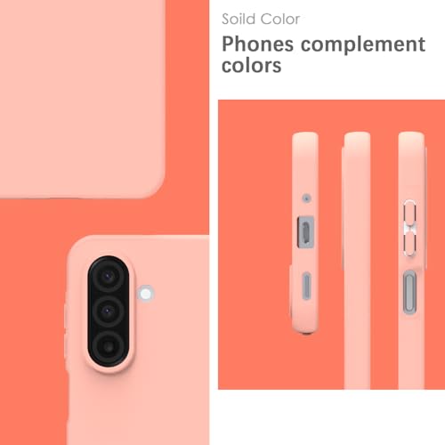 Image of YATWIN Silicone Case for Samsung Galaxy A17 4g /5g, Soft-Touch, Shockproof, DustProof, Antiskid Phone Cover for Samsung Galaxy A17 4g /5g - Pink