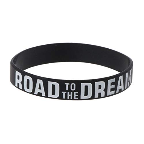 Yushu - Silikon-Armbänder, Road to the Dream, Never Give Up, Motivationsarmbänder für Männer, Silikon-Gummiband, Elastische inspirierende Armbänder, Personalisiertes Geschenk Cover
