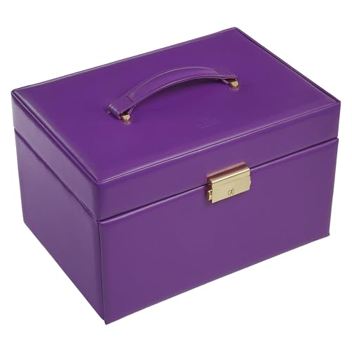Karen Colisimo boîte à bijoux en cuir de vachette violet de luxe