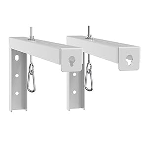 WALI Universal Projector Screen Ceiling Mount, Wall Hanging Mount L-Brackets, 12 inch Adjustable Extension with Hook Kit…
