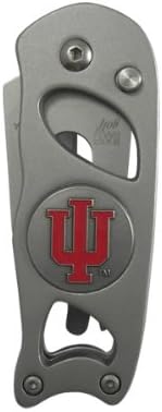 Indiana Metal Craft Indiana University Switchblade Divot Repair Tool with Removable Ball Marker - IU Block Stainless Steel Divot Tool with Gift Box, Made in USA
