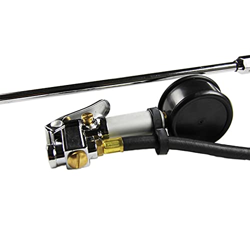 Manometr pistolet do pompowania opon samochodowych z manometrem 0-160 PSI Heavy Duty narzędzia do pomiaru ciśnienia w oponach z podwójną stopą (zakres ciśnienia: złącze europejskie) (złącze japoński