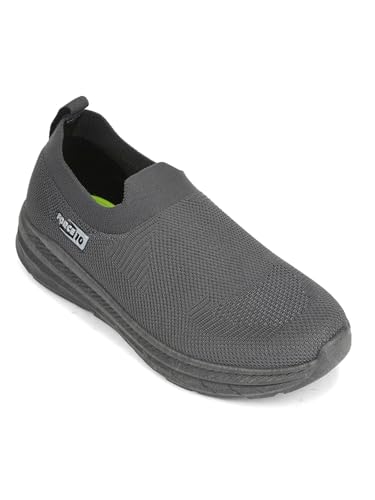 Image of Liberty Force 10 Black & Dark Grey Running Shoes for Men - Knit-Mesh