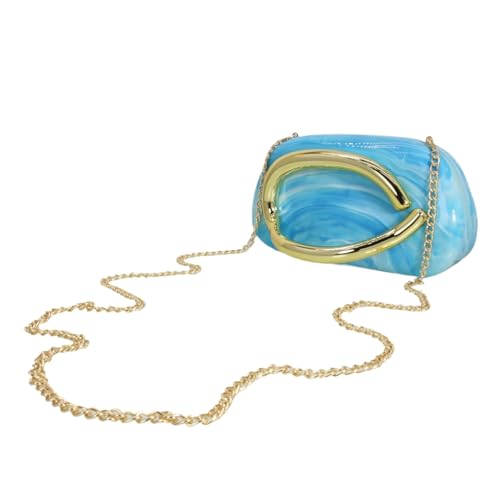 Image of Women Evening Clutch Purse Metal Handle Acrylic Purse Unique Shoulder Bag Causal Handbags for Bride Party Wedding