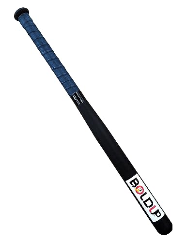 Image of Wooden Baseball Bat - 32 Inch Solid Hardwood Stick for Self Defense & Home Safety - Heavy Duty Combo of 2 (Black+Silver)