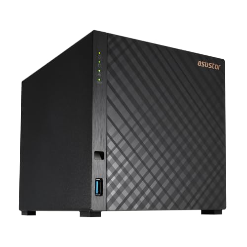 Asustor Drivestor 4 Gen 2 AS1204T, 4 Bay NAS, Quad-Core 1.7GHz CPU, 2.5GbE Port, 1GB DDR4, 3 USB 3.0, Best Budget Home Cloud, Small Office Backup, 4K Media Center, Network Attached Storage (Diskless)