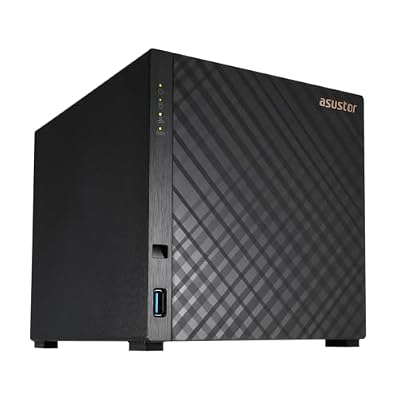Asustor Drivestor 4 Gen 2 AS1204T, 4 Bay NAS, Quad-Core 1.7GHz CPU, 2.5GbE Port, 1GB DDR4, 3 USB 3.0, Best Budget Home Cloud, Small Office Backup, 4K Media Center, Network Attached Storage (Diskless)