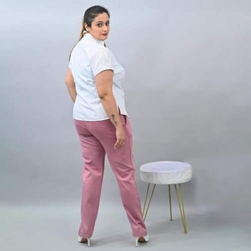 Image of Fashion Plus PlointTrandy Textured Trousers for Women | Women Loose Fit Trousers | Women's High-Waisted Pant | Women Trousers Pants | Korean