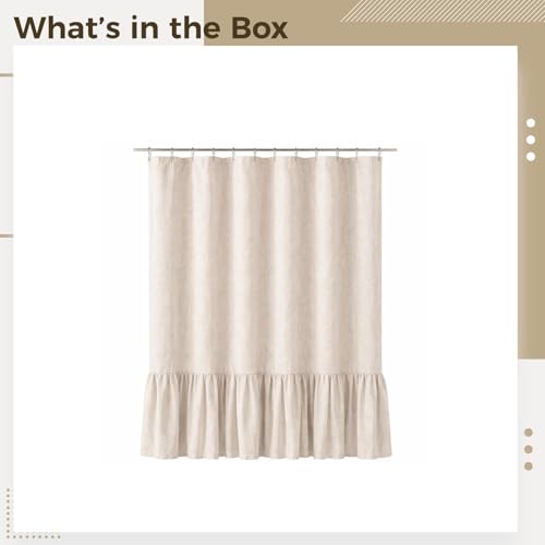 Rideau de douche beige en lin de polyester de style ferme élégant