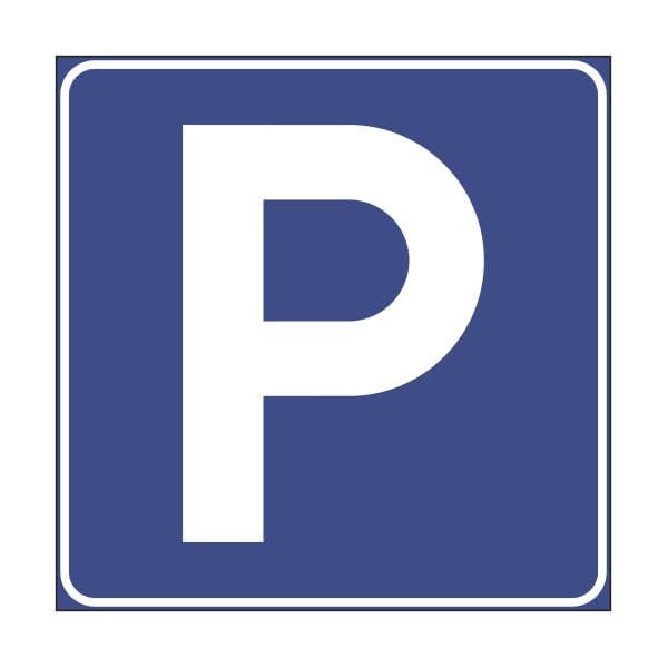 GLOBAL CARTELLO IN LAMIERA SCATOLATA QUADRATO 60X60 cm - Parcheggio - SEGNALE CATARIFRAGENTE CON CAVALLETTO (Solo Cartello)