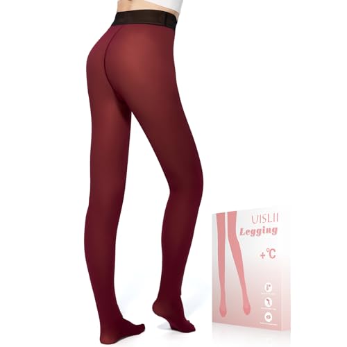 UISLII Fleece Lined Tights Women, Warm Pantyhose l