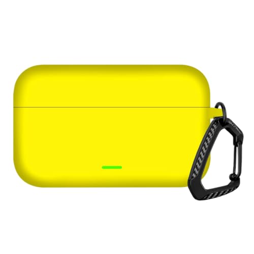 Image of Anvique Silicone Case Cover for Realme Buds T500 Pro, Shockproof Protective Earbuds Cover with Keychain Hook, Anti-Scratch Soft Silicone Skin, Full Body Protection Case (Yellow T)