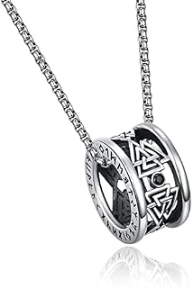 HXWZB Viking Rune Pendant Sterling Silver Viking Triangle Pendant Norse Rune Pendant Viking Jewellery Gifts for Men Women