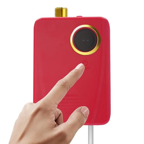 3500 W Elektrischer Durchlauferhitzer, intelligente Steuerung, Durchlauferhitzer, Wandmontage, sofortiger Durchlauferhitzer (rot)