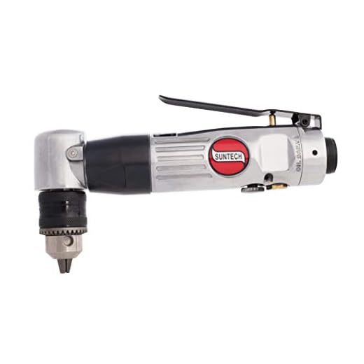 SUNTECH SM-709R Sunmatch 3/8" Reversible Pneumatic Angle Drill, Silver