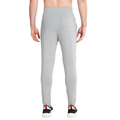 Image of BROKIG Mens Tapered Gym Joggers Pants Workout Sweat Pants | Athletic,Running,Hidden Zipper Pocket,Ankle Zip,Functional Breathable Mesh,Quick Dry,4-Way Stretch,Polyester Spandex Blend