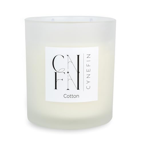 Candela profumata in cera di cocco al 100% [di CNFN] | Candele a lunga durata - 40 ore - 400g | Candele profumate perfette come regalo per donne o per una casa nuova (Cotton)