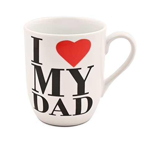 Image of Hitkari Potteries - White I Love My Dad Porcelain Coffee Mug| for Morning & Evening Coffee,Tea | Set of 2Pcs,350ml