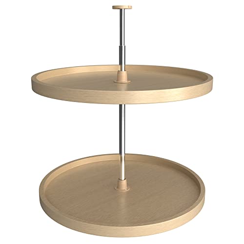 Lazy Daisy Banded Wood Full-Circle 2-Shelf Lazy Susans for Corner Base Cabinets