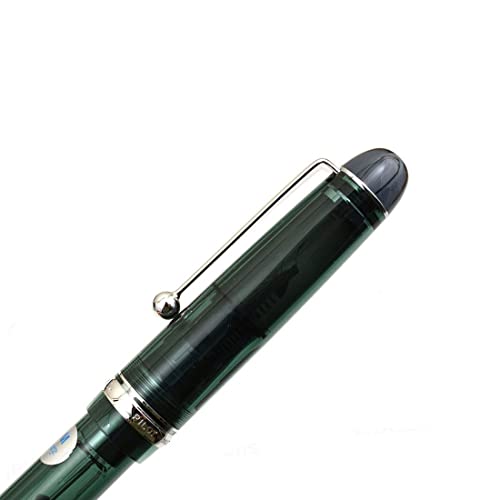 Image of Pilot Custom 74 Tinted Green Resin with Chrome Trim Fountain Pen - 14KT Gold Medium Nib