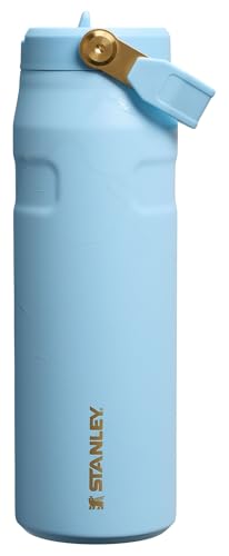 STANLEY x Messi IceFlow Flip Straw 2.0 Water Bottle 24 oz | Built-In Straw with Larger Opening | Lightweight and Leak Resistant | Insulated Stainless Steel | BPA-Free | Messi Striker Blue