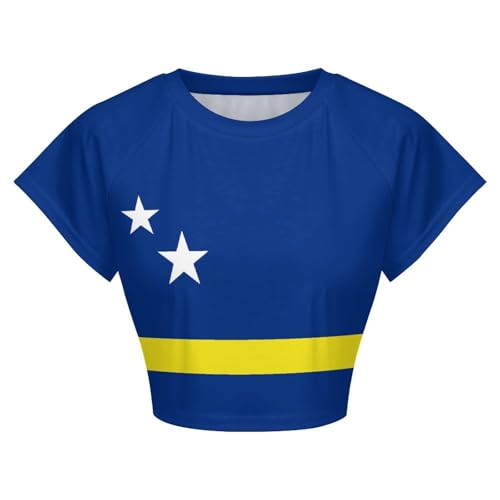 Hawaii Flag Summer Crop Tops for Women Basic Tight Short Sleeve for Teen Girls4