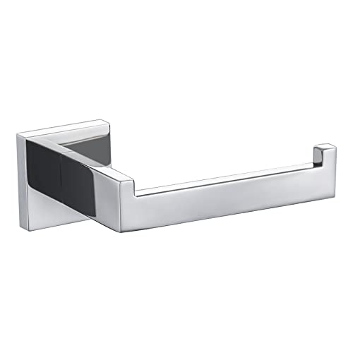 Image of TQKAG Polished Stainless Steel Toilet Paper Holder,Modern Square Tissue Roll Holders Wall Mount, Toilet Paper Roll Dispenser for Kitchen Washroom