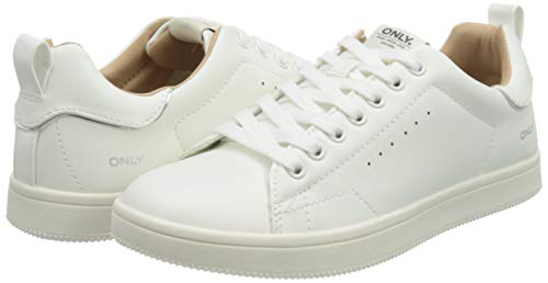 Only ONLSHILO PU Sneaker Noos, Basket Femme, White, 38 EU