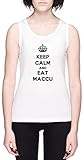 Alta qualità Keep Calm And Eat Maccu Bianca Donna Canotta Maglietta Dimensioni M White Women\'s Tank Tee Size M