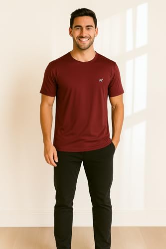 Image of Force NXT Anti Viral Anti Odour Cool Men Round Neck T-Shirt | Sportswear Breathable Solid Men T-Shirt for Gym, Running, Workout, and Casual Wear | Pack of 5