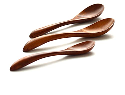 NC 3Pcs Petites cuillères en Bois cuillère de ménage pour Enfants crème glacée cuillère à sel Miel café thé Sucre sel Confiture cuillères à Moutarde Mini cuillères en Bois