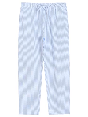 Image of Latuza Women's Cotton Long Sleeve Pajama Set Seersucker Button Down Pj Set