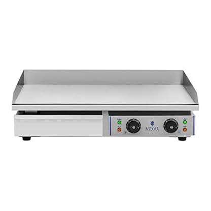 Royal Catering RCEG-75 Elektro-Grillplatte 2 x 2.200 W 72,5 cm breit Spritzschutz Grillplatte Griddleplatte Bräter Bratplatte Griddle Elektrogrill – Bild 6