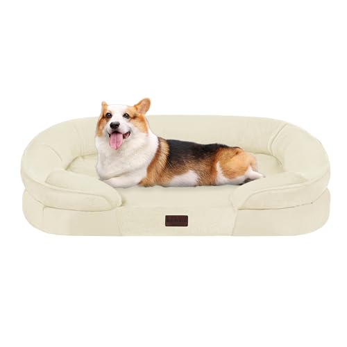 Dwanton Orthopedic Dog Bed for Medium Dogs with Gel Memory Foam, ...