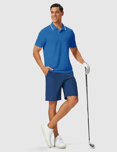 Image of Rdruko Men's Polo Shirts Short Sleeve Quick Dry Outdoor Golf Sports Shirts with Pocket