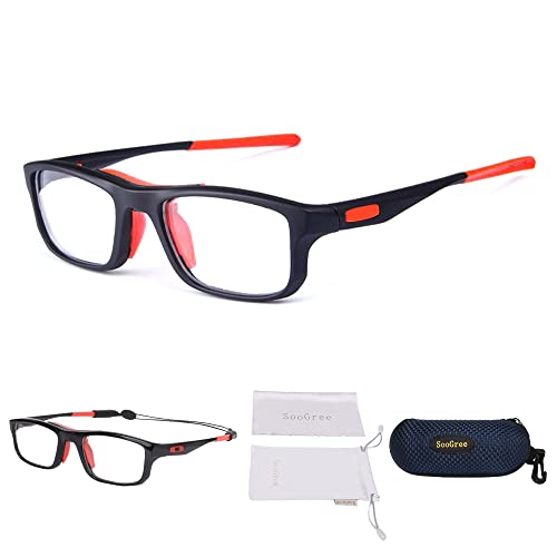 Sports Goggles Glasses Football Soccer Safety Glasses Goggles Adjustable Strap Interchangeable Temples for Men Youth