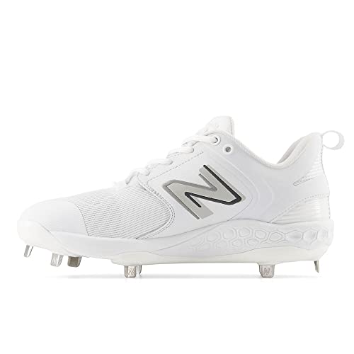New Balance Men's Fresh Foam X 3000 V6 Metal Baseball Shoe, White/White, 9.5 #TOP6