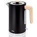 Produktbild briebe Nordic Wasserkocher 1,7L Elektrischer Teekocher 2200W Schnell Aufheizender, BPA-frei, 360° Sockel, Strix Controller, Automatische Abschaltung, Kabellos, Nordisches Design, Holzoptik, Schwarz