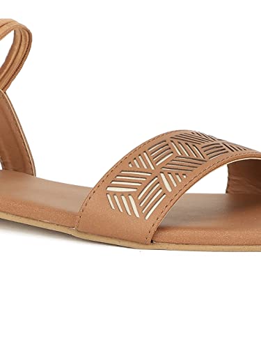 Image of Bata Women SANSA SANDAL Flats, Light Brown, (5613339)
