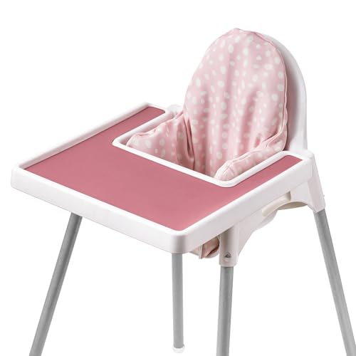 Image of Dadouman Inflatable Supporting Cushion for IKEA High Chair, Baby High Chair Cover with Inflatable Cushion Insert (Pink Dots)