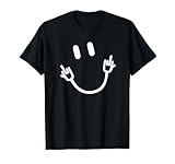 Smile Middle Finger Funny T-Shirt