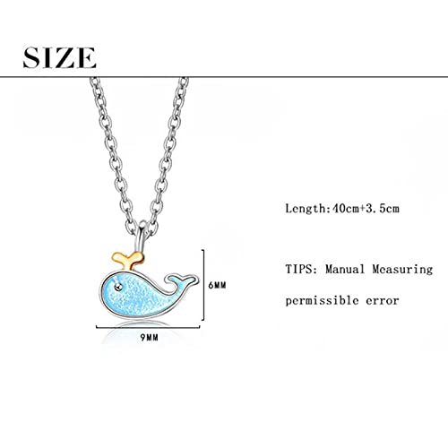 Collier baleine bleue argent 925 lien éternel meilleurs amis - 5