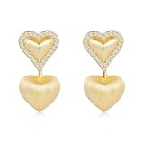 Pendientes de gota de moissanita dorada para mujer, color D, claridad VVS1, aretes colgantes de corazón, hipoalergénicos, de plata de ley 925 con diamantes, 2, Plata, Moissanita