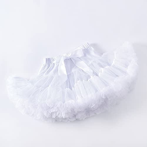 Baby Girls Tutu Skirt Princess Fluffy Soft Chiffon Ballet Birthday Party Pettiskirt White M #TOP1