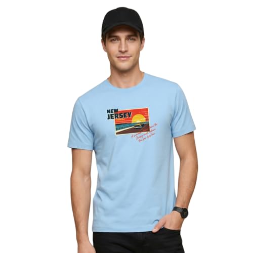 Image of Nobero 100% Cotton T Shirts for Men Stylish | Regular Fit | Graphic Printed T Shirts for Men 180 GSM Combed Cotton | Round Neck Half Sleeve