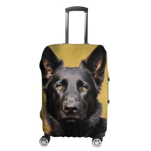 Travel Luggage Cover Protectors Elastic Anti-scratch Suitcase Cover Washable Luggage Sleeve Black German Shepherd Dog Suitcase Cover Protector Fit 18-32 Inch Suitcases Travel Accessories M