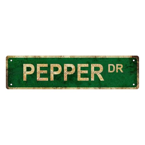 PEPPER DR Vintage Metal Tin Sign,Street Sign,Bar Cafe Garage Decor,4x16