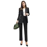 [blue beryl] [ブルーベリル] パンツスーツ ダブルブレステッド ストレート 細身 セットアップ ビジネス フォーマル レディース 通年 卒入園 防しわ ウォッシャブル ブラック BB086-BK-L