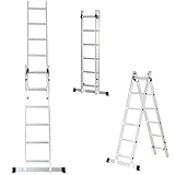 BASE ANTIDÉRAPANTE : Dotée d'une large base et de pieds antidérapants, cette échelle pliante assure une stabilité et sécurité accrues lors de l'utilisation